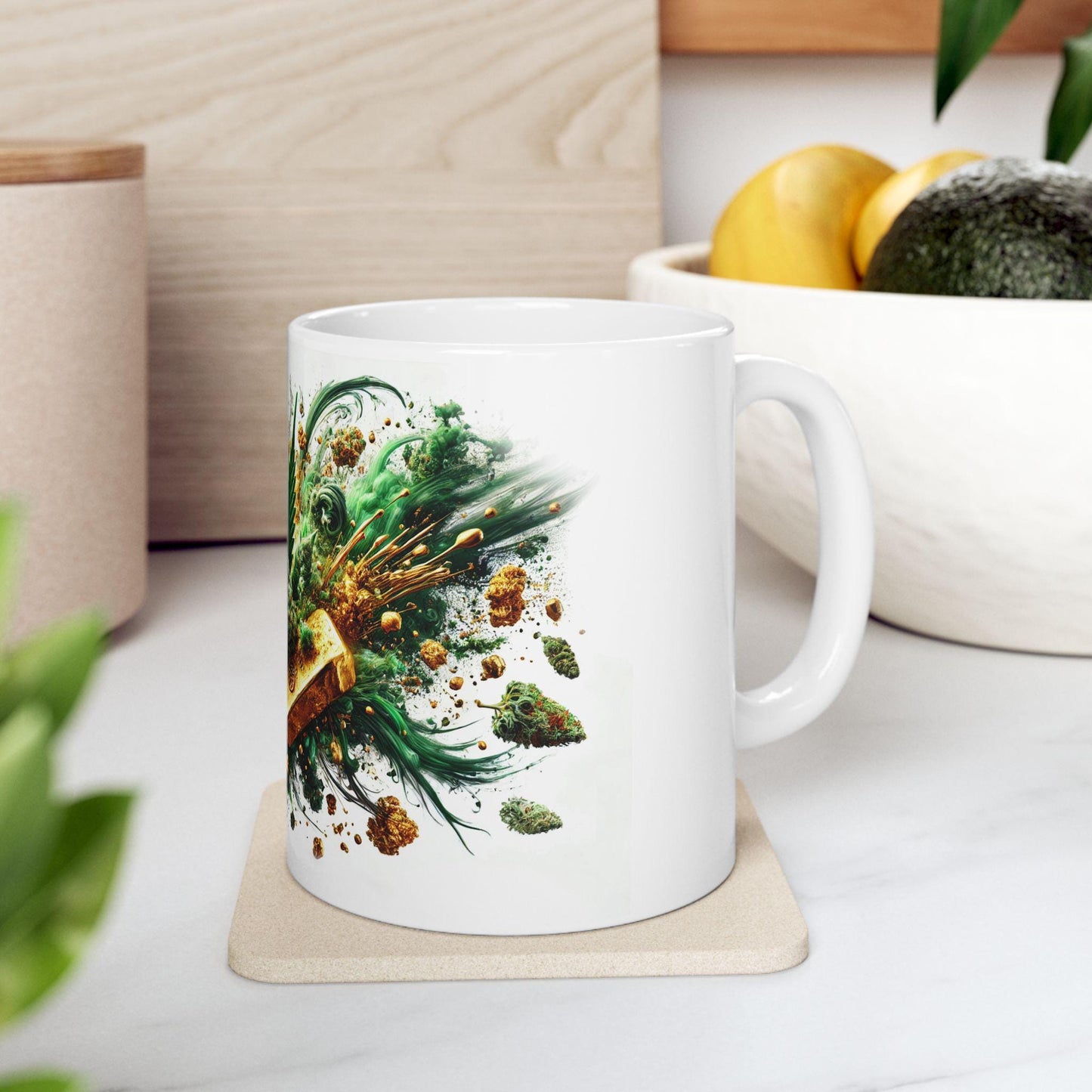 GOLD CRASH - (11oz) Weed Strain Themed Coffee Mugs - Perfect Gift for Stoners, Weed Mug for Cannabis Decor; Funny Wake & Bake Mug , 420 Mug
