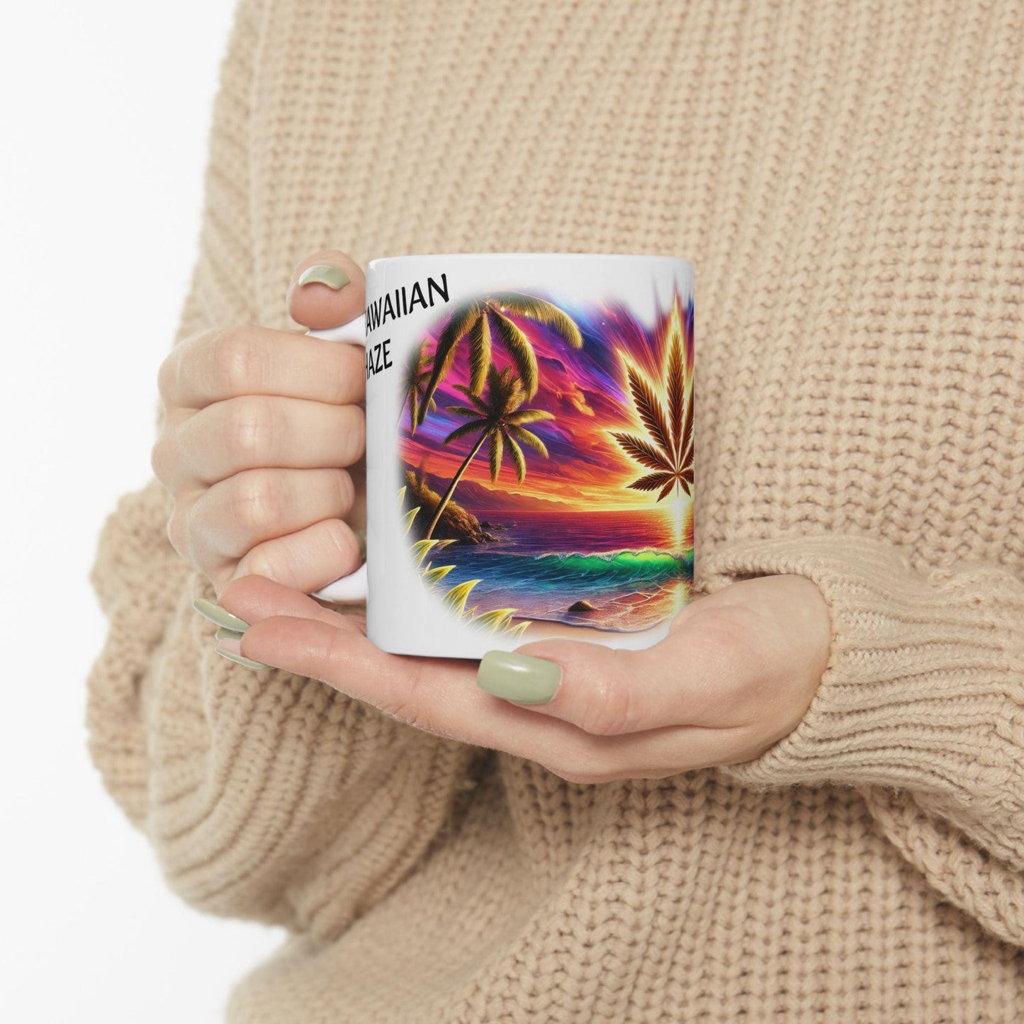 HAWAIIAN HAZE - (11oz) Weed Strain Themed Coffee Mugs - Perfect Gift for Stoners, Weed Mug for Cannabis Decor; Funny 420 Wake & Bake Mug