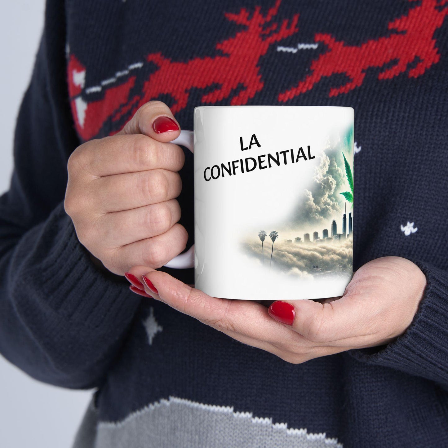 LA CONFIDENTIAL - (11oz) Weed Strain Themed Coffee Mugs - Perfect Gift for Stoners, Weed Mug for Cannabis Decor; Funny 420 Wake & Bake Mug
