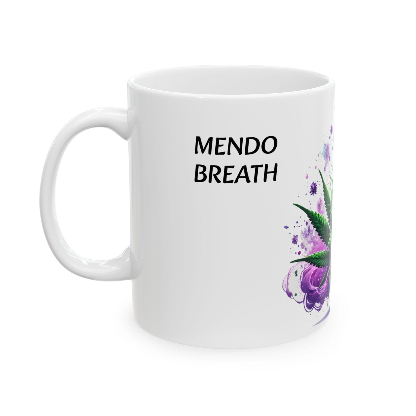 MENDO BREATH - (11oz) Weed Strain Themed Coffee Mugs - Perfect Gift for Stoners, Weed Mug for Cannabis Decor; Funny 420 Wake & Bake Mug