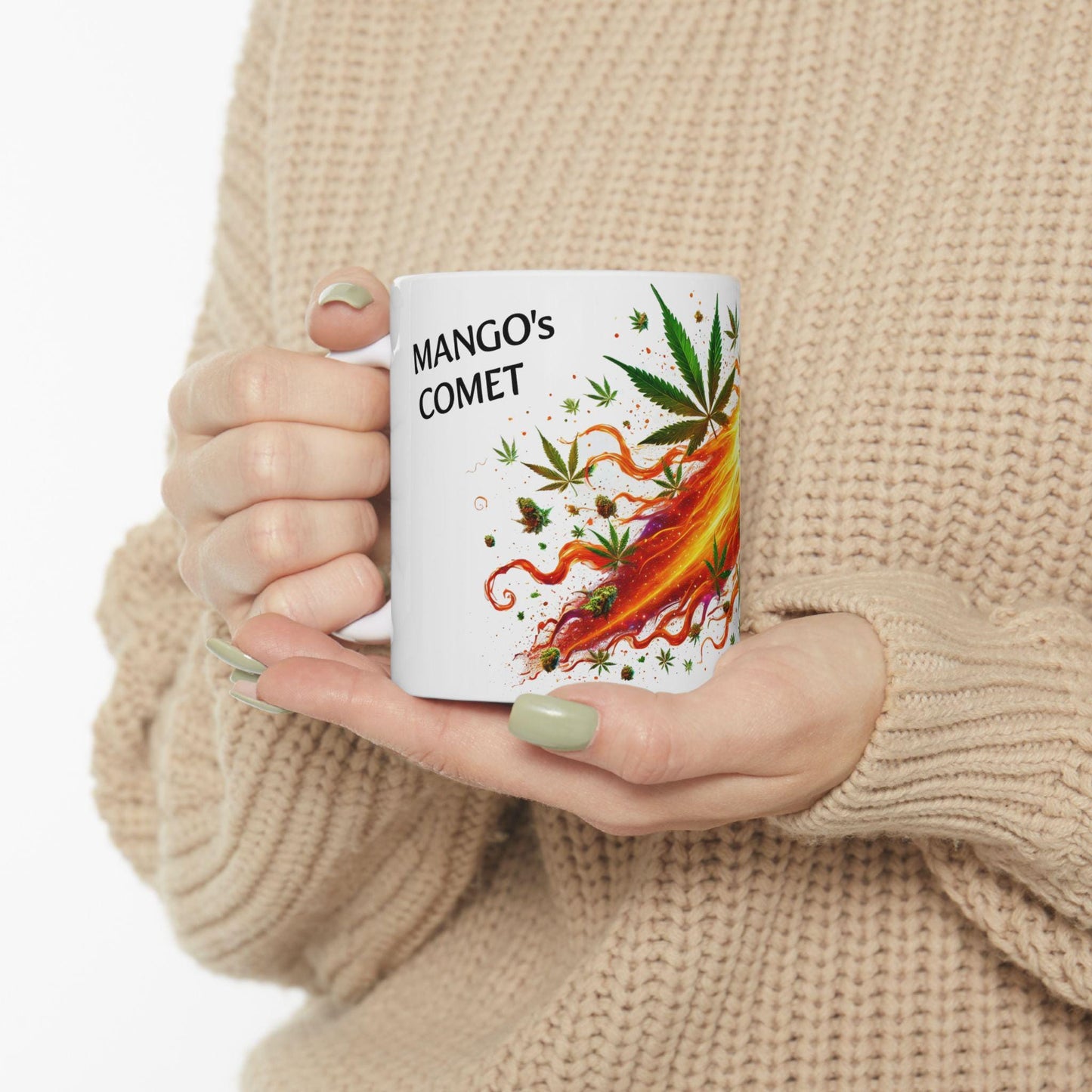MANGOS COMET - (11oz) Weed Strain Themed Coffee Mugs - Perfect Gift for Stoners, Weed Mug for Cannabis Decor; Funny 420 Wake & Bake Mug