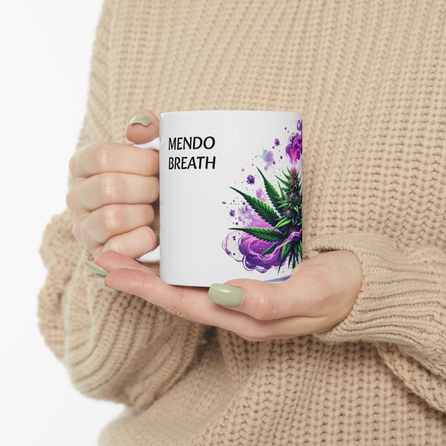 MENDO BREATH - (11oz) Weed Strain Themed Coffee Mugs - Perfect Gift for Stoners, Weed Mug for Cannabis Decor; Funny 420 Wake & Bake Mug