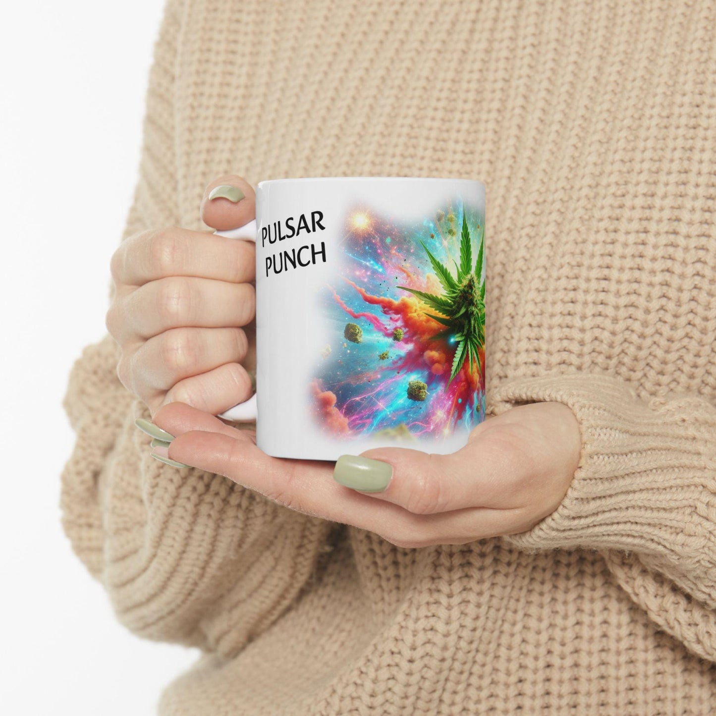 PULSAR PUNCH - (11oz) Weed Strain Themed Coffee Mugs - Perfect Gift for Stoners, Weed Mug for Cannabis Decor; Funny 420 Wake & Bake Mug
