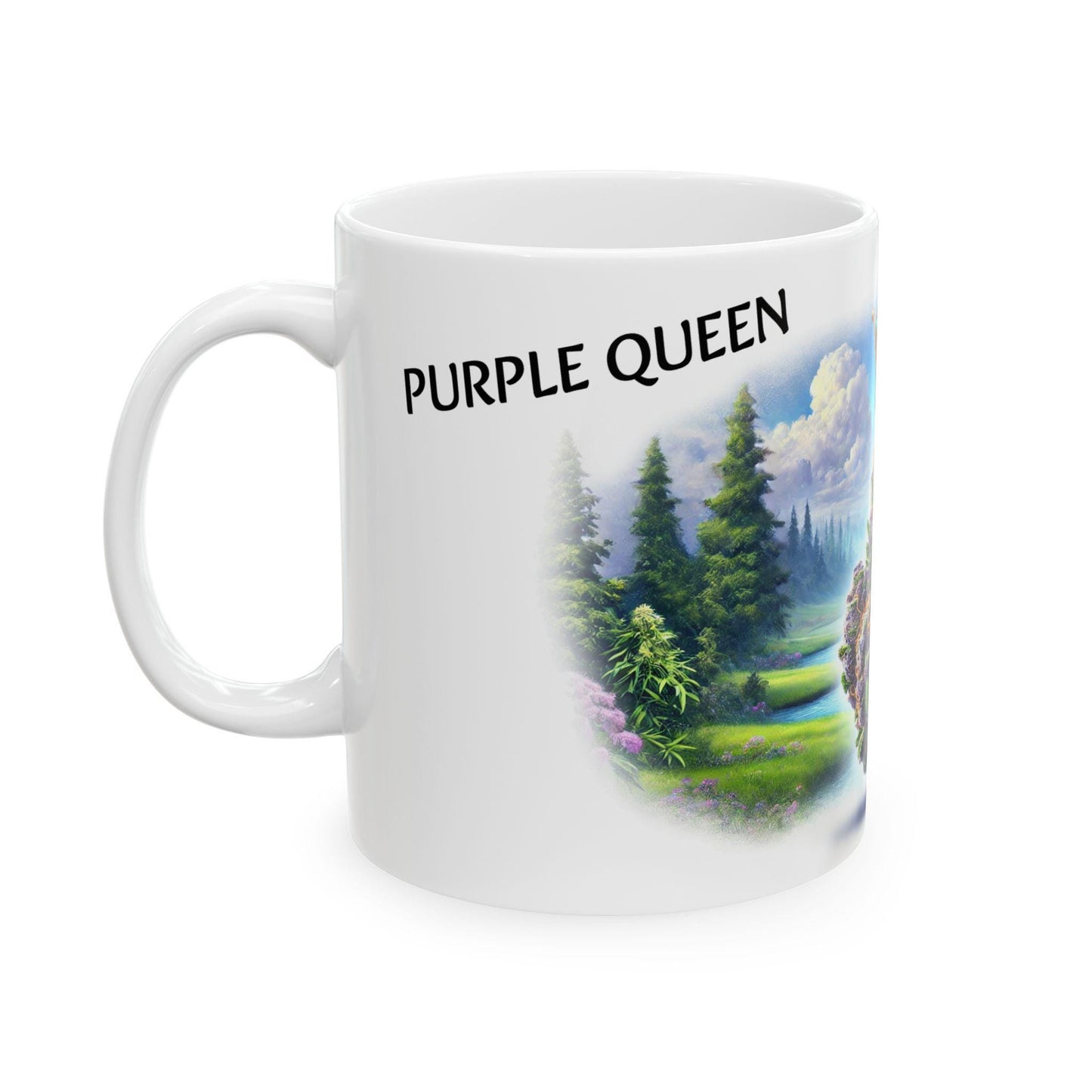 PURPLE QUEEN - (11oz) Weed Strain Themed Coffee Mugs - Perfect Gift for Stoners, Weed Mug for Cannabis Decor; Funny 420 Wake & Bake Mug