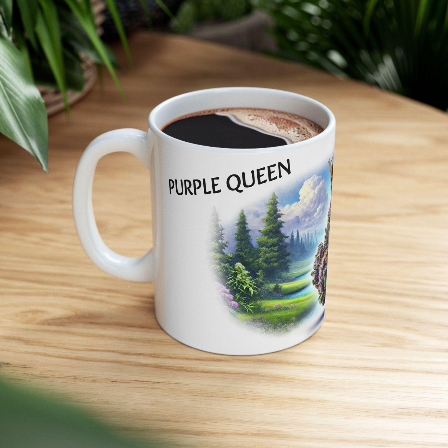PURPLE QUEEN - (11oz) Weed Strain Themed Coffee Mugs - Perfect Gift for Stoners, Weed Mug for Cannabis Decor; Funny 420 Wake & Bake Mug