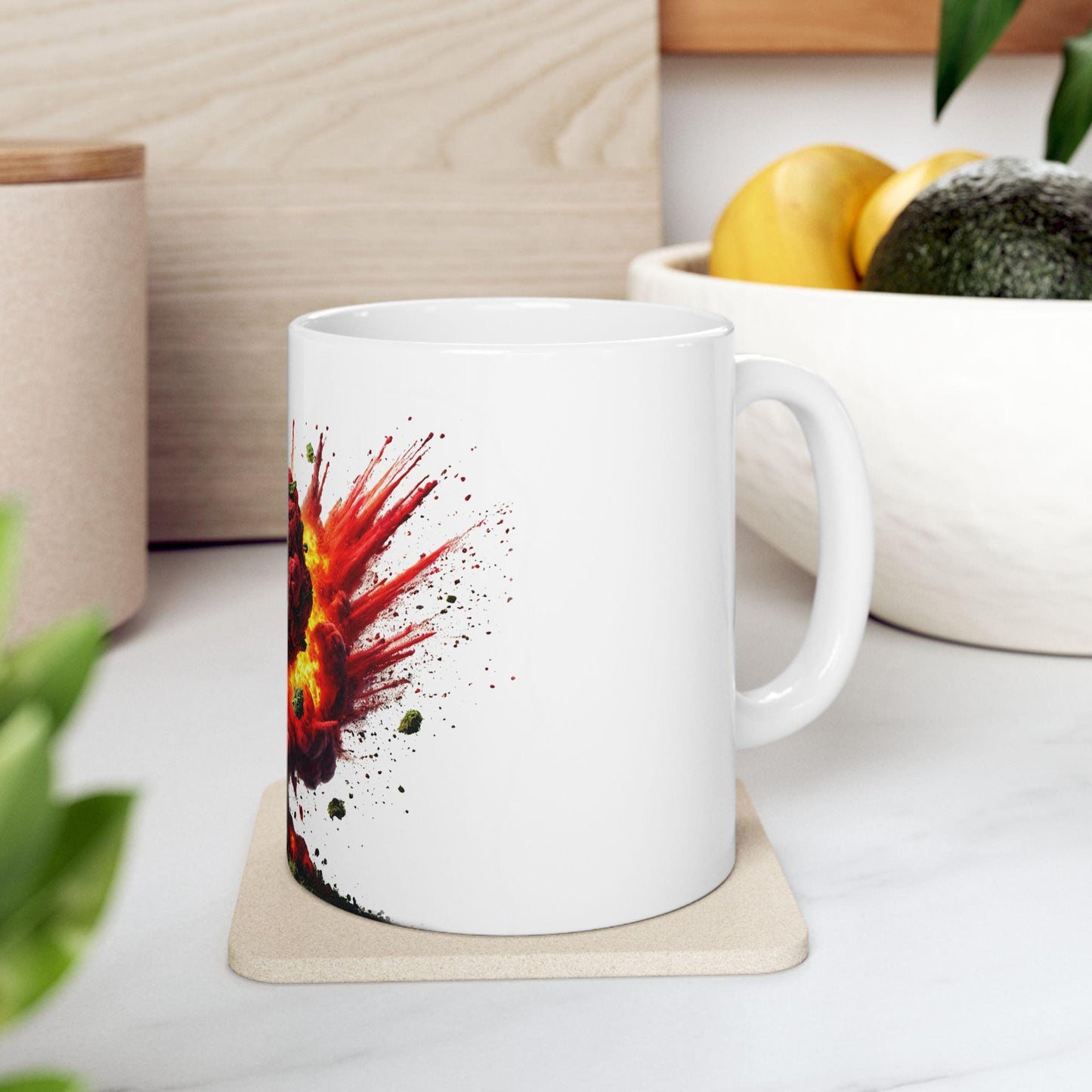 RED ROCKET - (11oz) Weed Strain Themed Coffee Mugs - Perfect Gift for Stoners, Weed Mug for Cannabis Decor; Funny 420 Wake & Bake Mug
