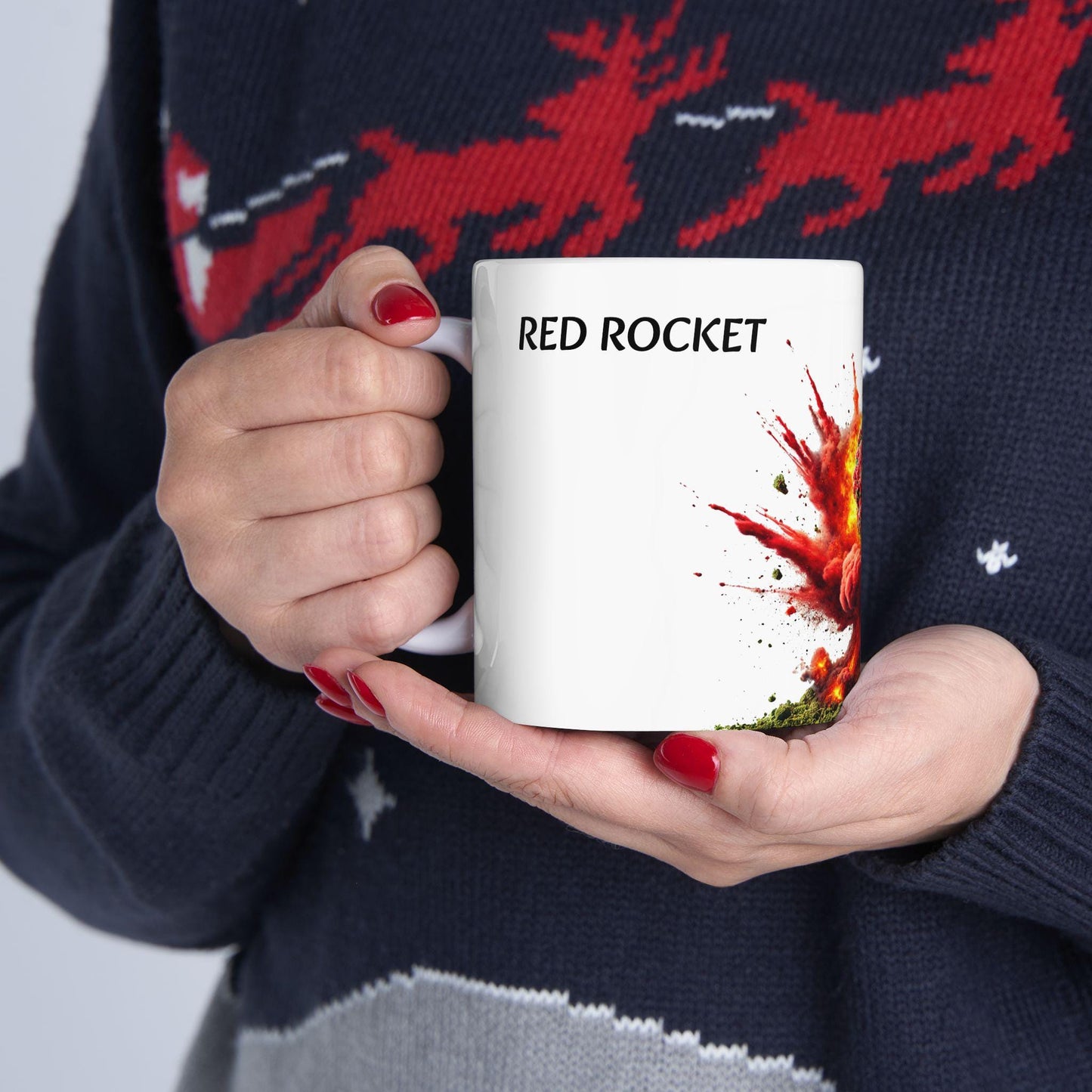 RED ROCKET - (11oz) Weed Strain Themed Coffee Mugs - Perfect Gift for Stoners, Weed Mug for Cannabis Decor; Funny 420 Wake & Bake Mug