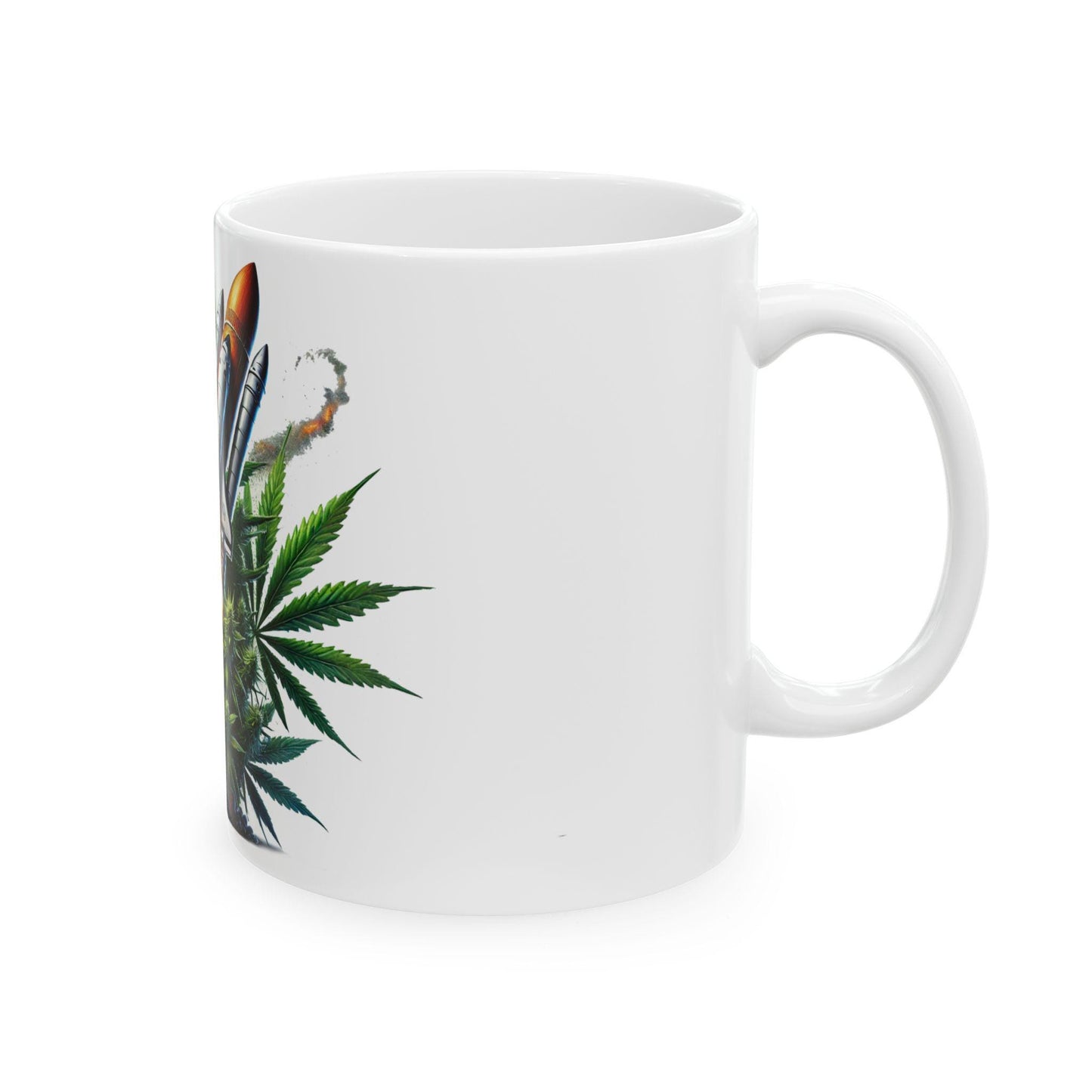 ROCKET FUEL - (11oz) Weed Strain Themed Coffee Mugs - Perfect Gift for Stoners, Weed Mug for Cannabis Decor; 420 Space Wake & Bake Mug