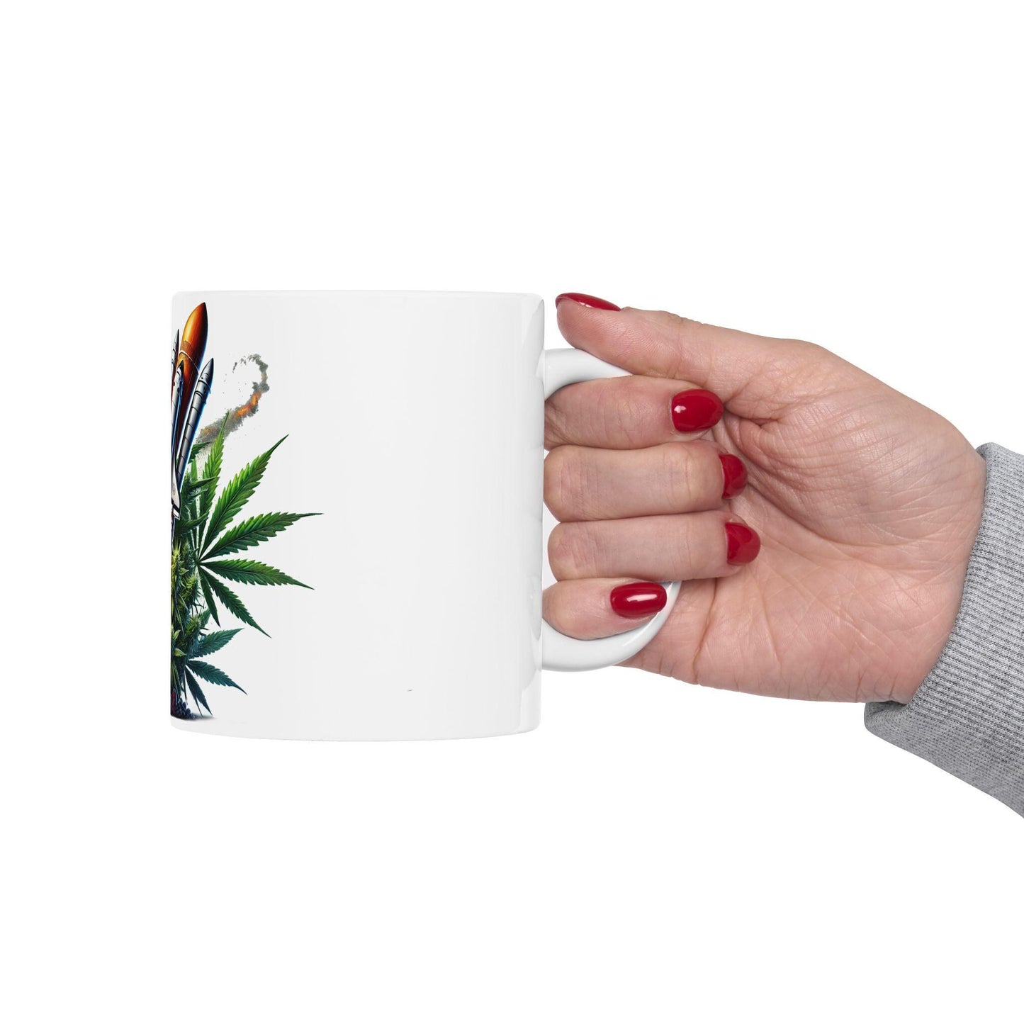 ROCKET FUEL - (11oz) Weed Strain Themed Coffee Mugs - Perfect Gift for Stoners, Weed Mug for Cannabis Decor; 420 Space Wake & Bake Mug