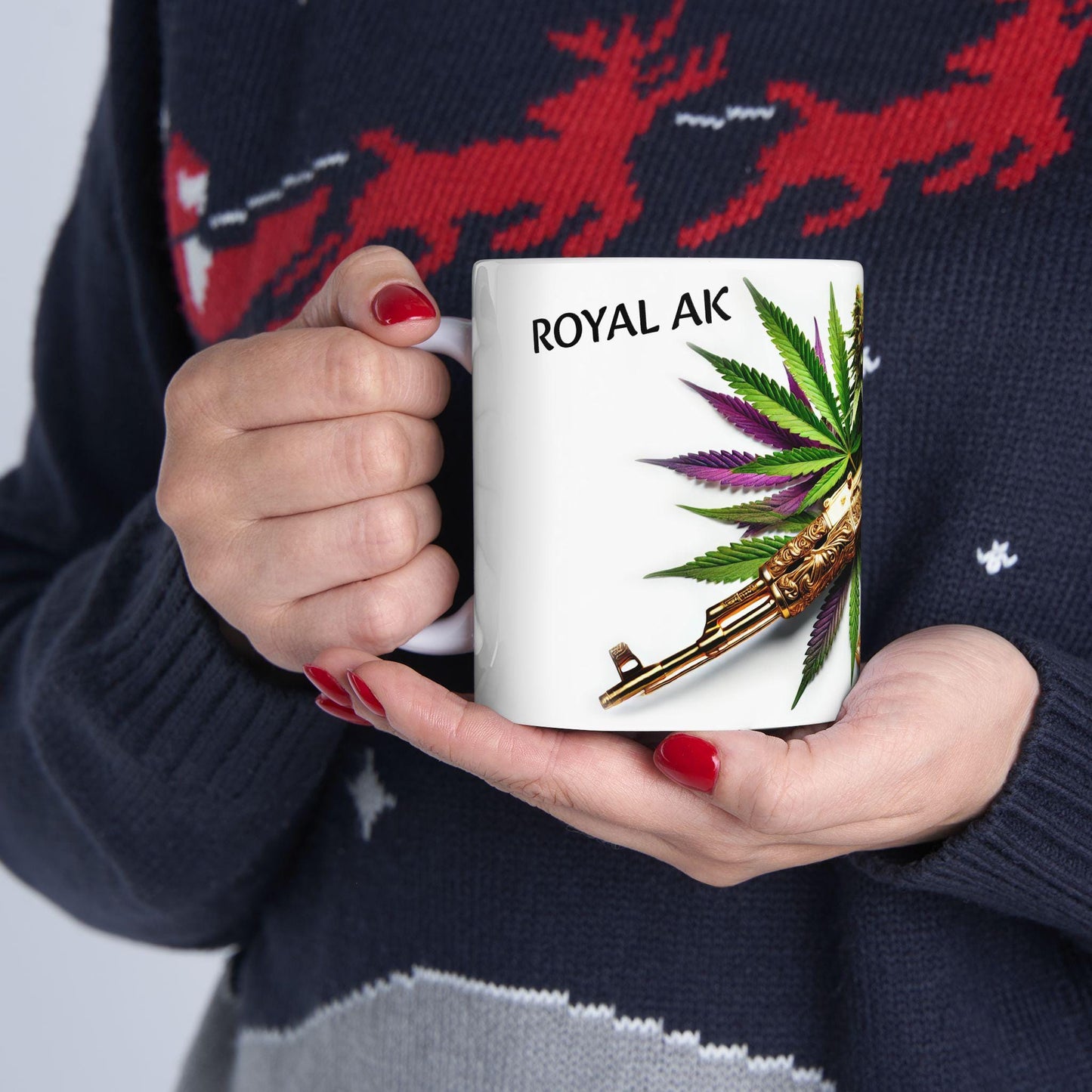 ROYAL AK - (11oz) Weed Strain Themed Coffee Mugs - Perfect Gift for Stoners, Weed Mug for Cannabis Decor; AK47 420 Wake & Bake Mug