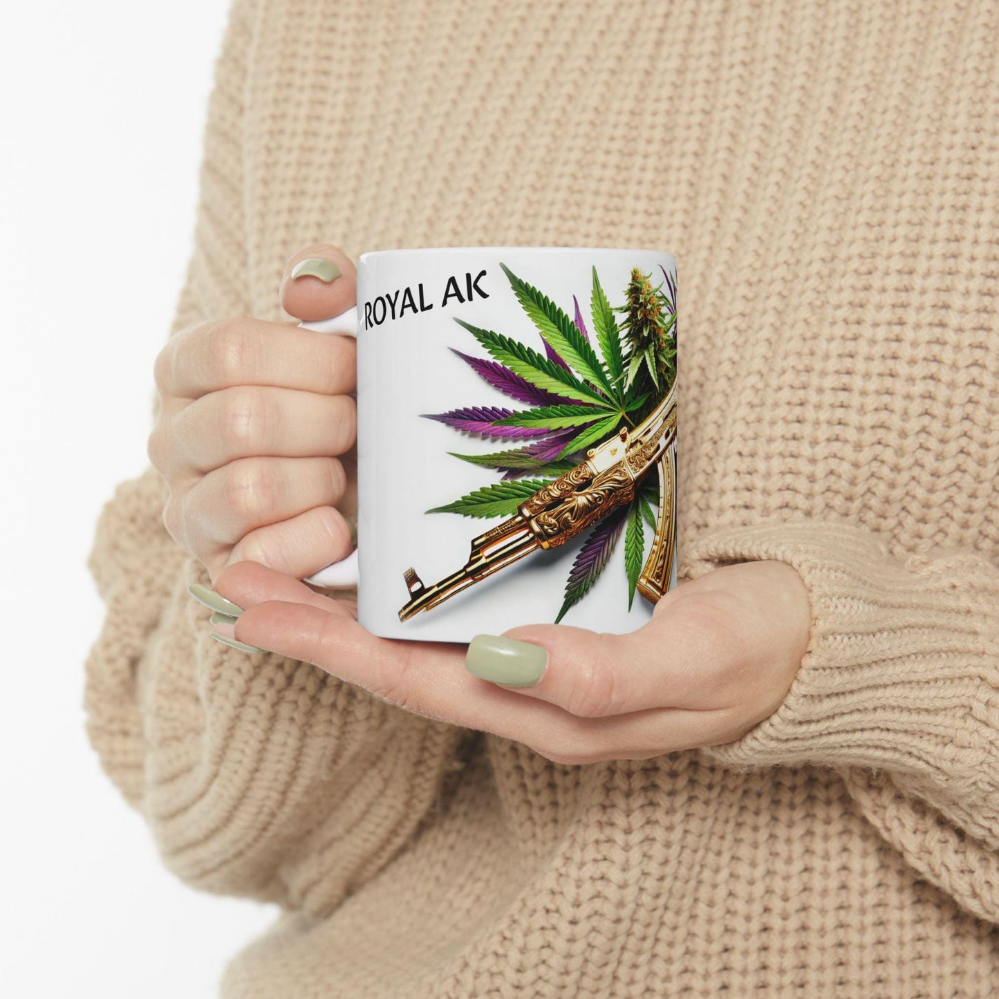 ROYAL AK - (11oz) Weed Strain Themed Coffee Mugs - Perfect Gift for Stoners, Weed Mug for Cannabis Decor; AK47 420 Wake & Bake Mug