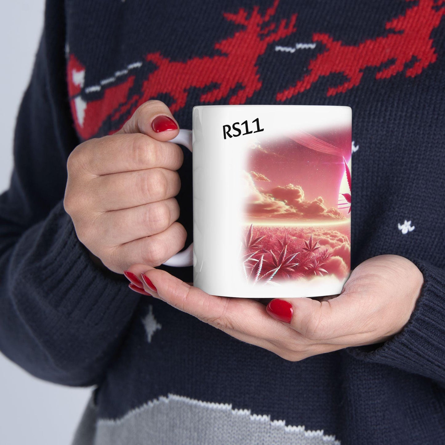 RS11 - (11oz) Weed Strain Themed Coffee Mugs - Perfect Gift for Stoners, Weed Mug for Cannabis Decor; 420 Space Wake & Bake Mug