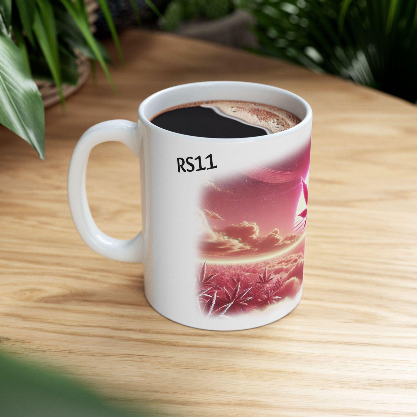 RS11 - (11oz) Weed Strain Themed Coffee Mugs - Perfect Gift for Stoners, Weed Mug for Cannabis Decor; 420 Space Wake & Bake Mug