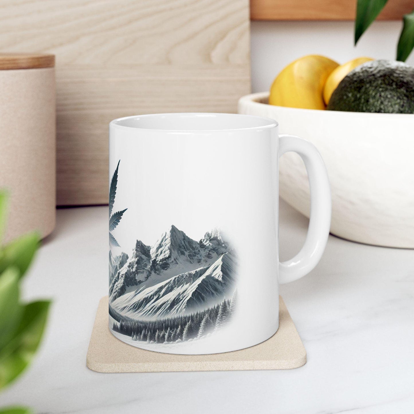 SNOWCAP - (11oz) Weed Strain Themed Coffee Mugs - Perfect Gift for Stoners, Weed Mug for Cannabis Decor; Funny 420 Wake & Bake Mug