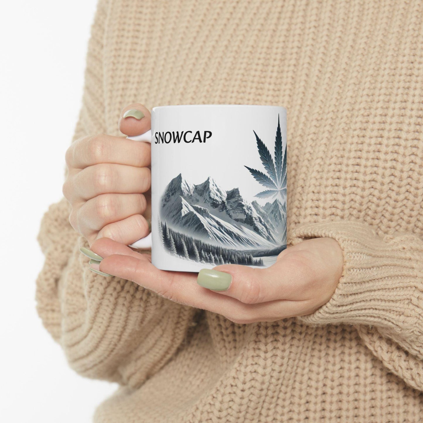 SNOWCAP - (11oz) Weed Strain Themed Coffee Mugs - Perfect Gift for Stoners, Weed Mug for Cannabis Decor; Funny 420 Wake & Bake Mug