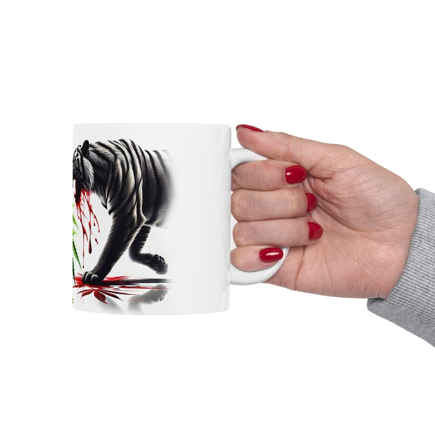 TIGER'S BLOOD - (11oz) Weed Strain Themed Coffee Mugs - Perfect Gift for Stoners, Weed Mug for Cannabis Decor; 420 Space Wake & Bake Mug