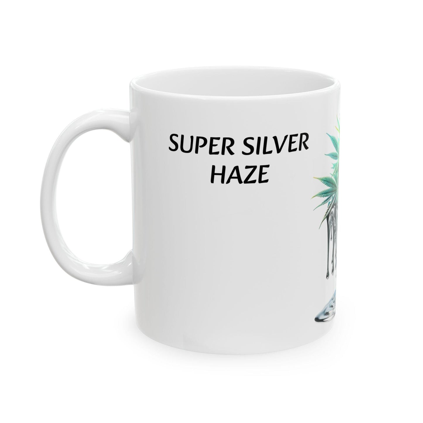 SUPER SILVER HAZE - (11oz) Weed Strain Themed Coffee Mugs - Perfect Gift for Stoners, Weed Mug for Cannabis Decor; 420 Wake & Bake Mug