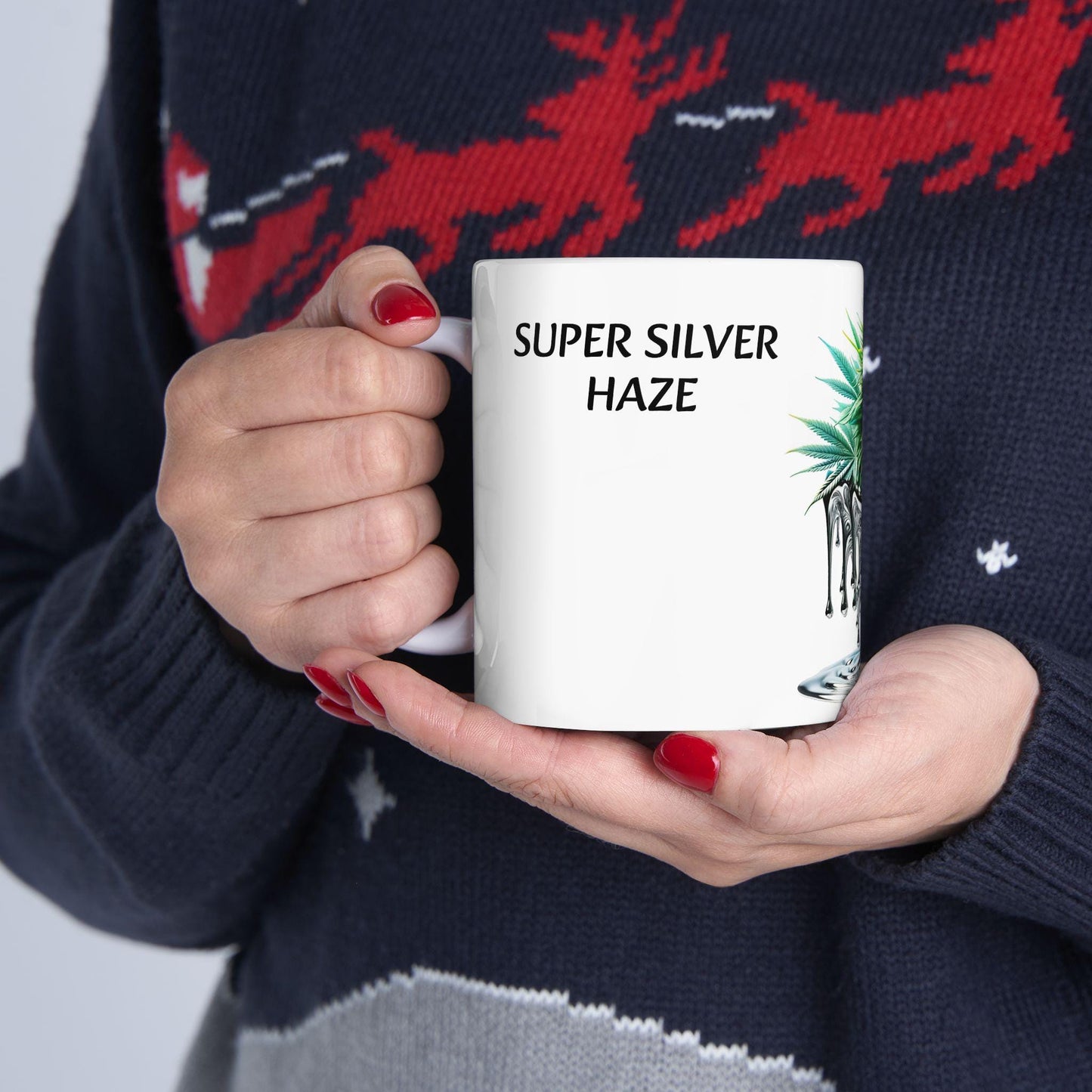 SUPER SILVER HAZE - (11oz) Weed Strain Themed Coffee Mugs - Perfect Gift for Stoners, Weed Mug for Cannabis Decor; 420 Wake & Bake Mug