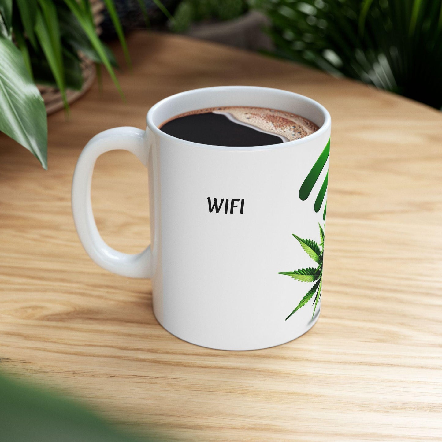 WIFI - (11oz) Weed Strain Themed Coffee Mugs - Perfect Gift for Stoners, Weed Mug for Cannabis Decor; Funny Classic 420 Wake & Bake Mug