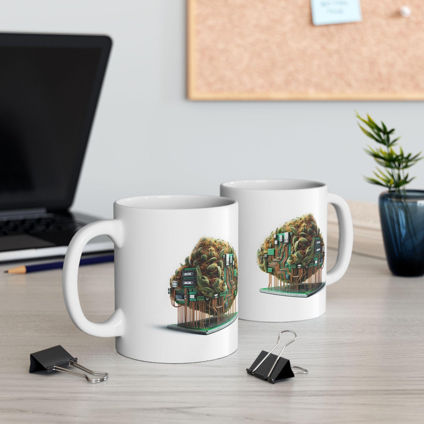 PCB Circuit Board - Weed Themed Coffee Mugs; Marijuana Mugs - Cannabis Decor - Gift for PROGRAMMERS, Smokers, Stoners; Wake and Bake