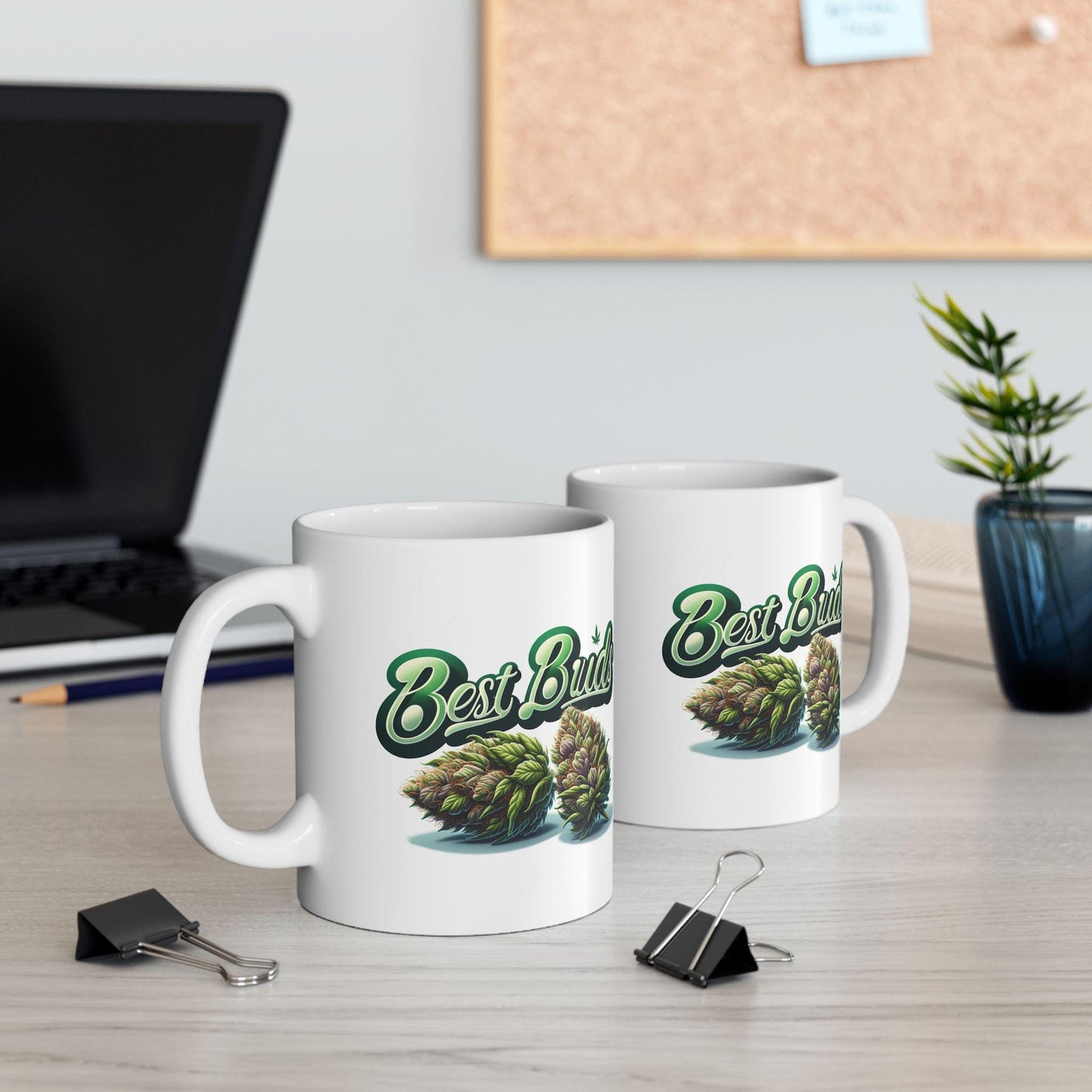 BEST BUDZ - Weed Themed Graphic Coffee Mugs, Stoner Mugs, Bestfriends