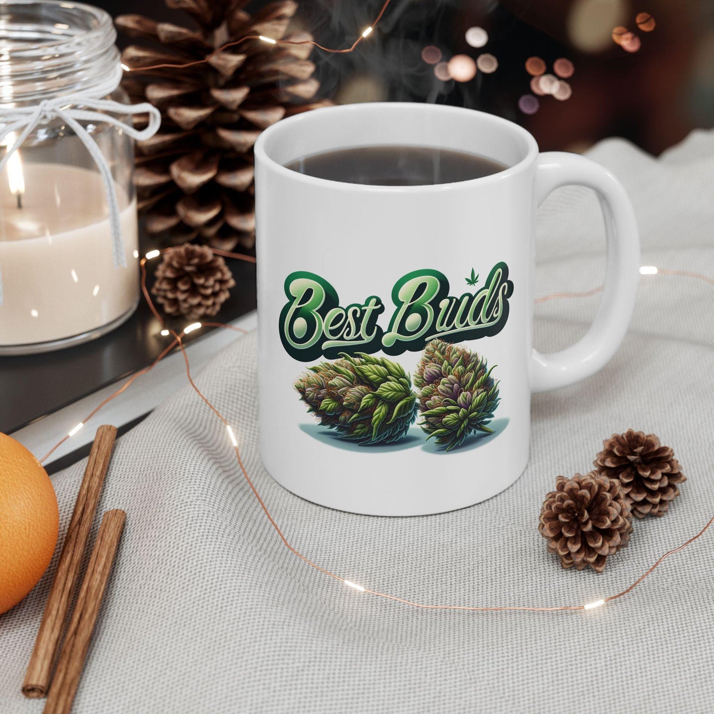 BEST BUDZ - Weed Themed Graphic Coffee Mugs, Stoner Mugs, Bestfriends