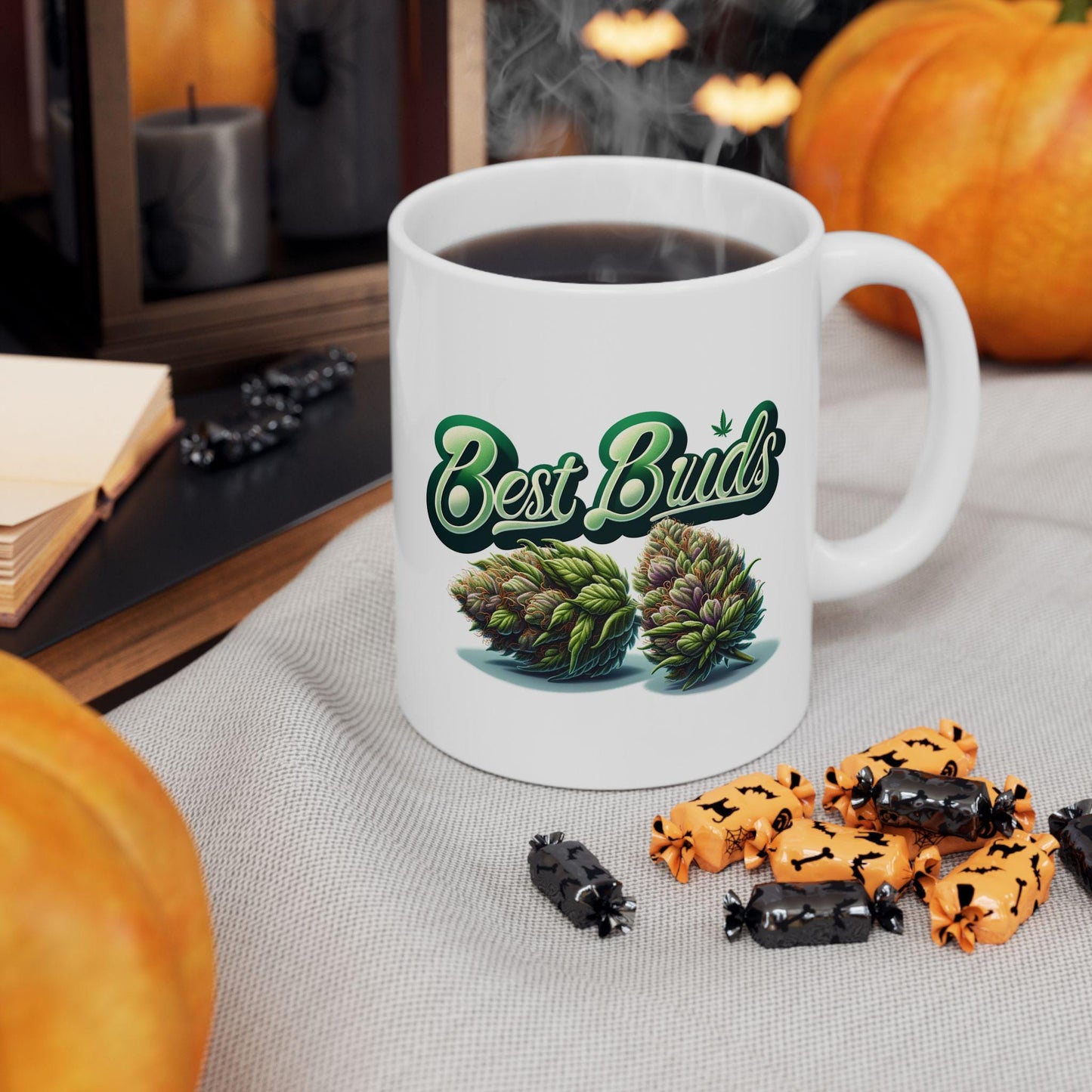 BEST BUDZ - Weed Themed Graphic Coffee Mugs, Stoner Mugs, Bestfriends