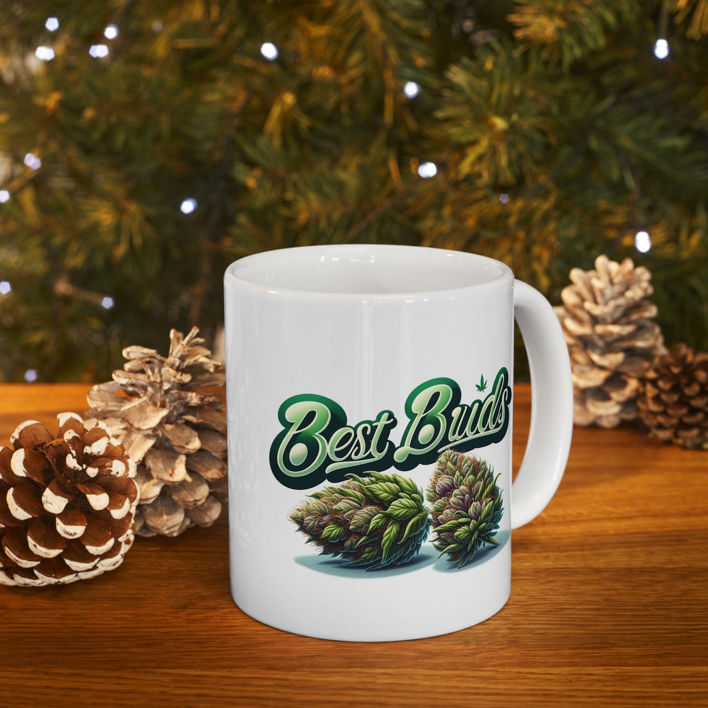 BEST BUDZ - Weed Themed Graphic Coffee Mugs, Stoner Mugs, Bestfriends