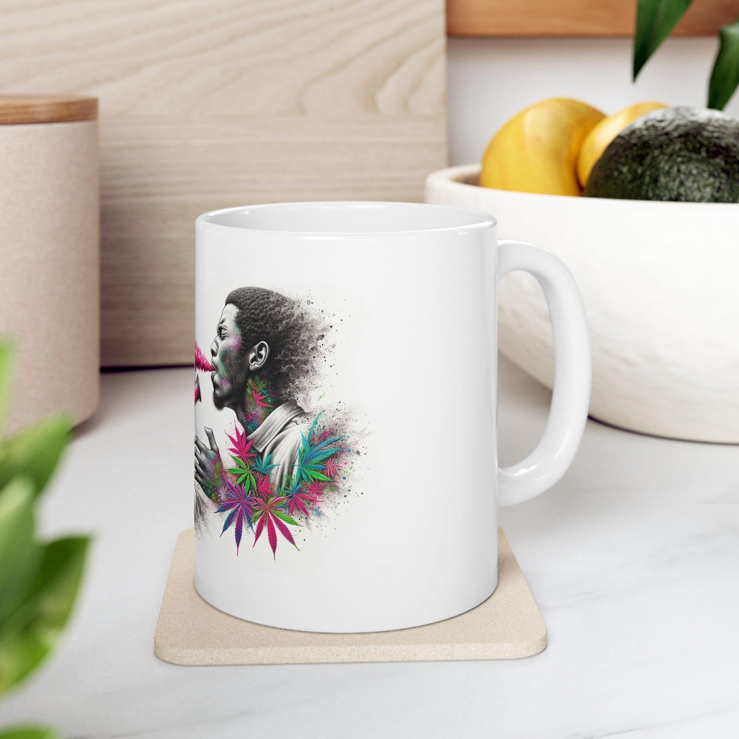 STRAWBERRY COUGH - Weed Coffee Mug (11oz) - Perfect Strains Gift for Smokers, Stoners, Growers; Wake and Bake / 420 Weed Mug, Marijuana Gift