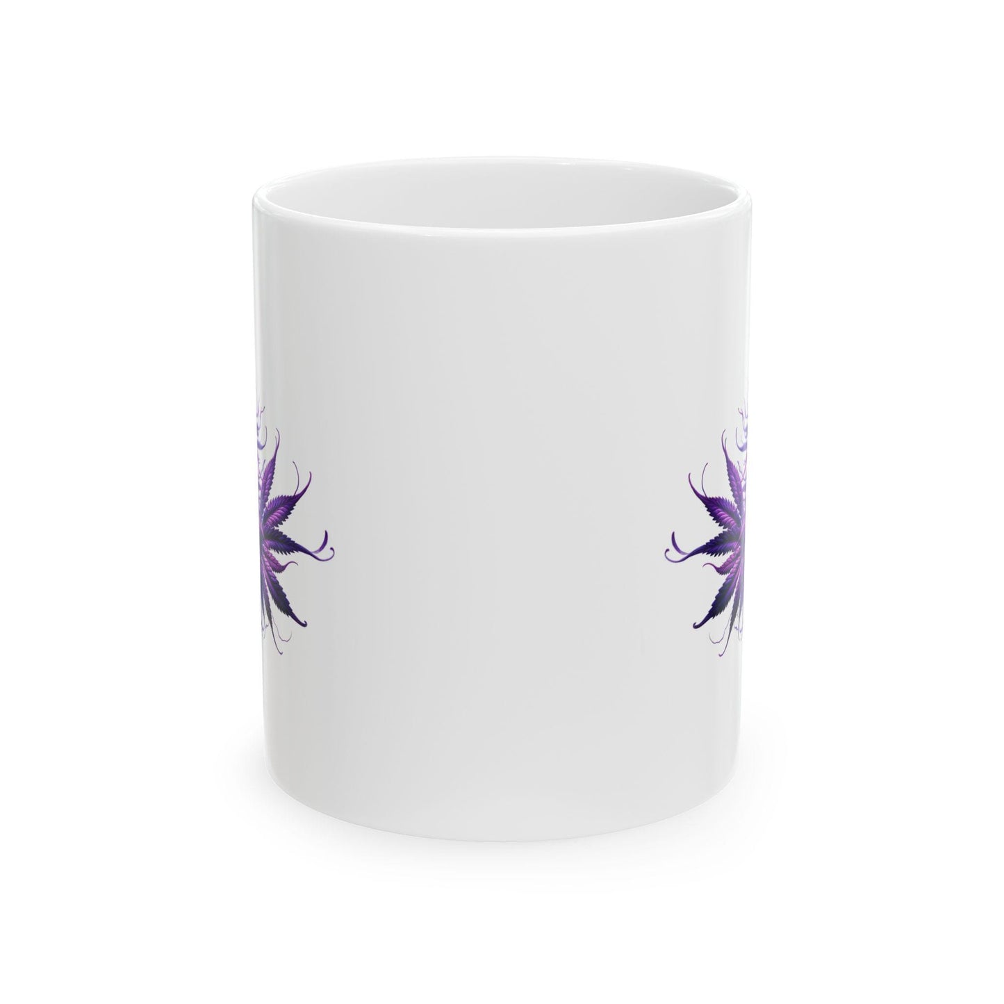 Purple WEED Plant Coffee Mug - Discrete Stoner Wake and Bake Mug - NO WORDS