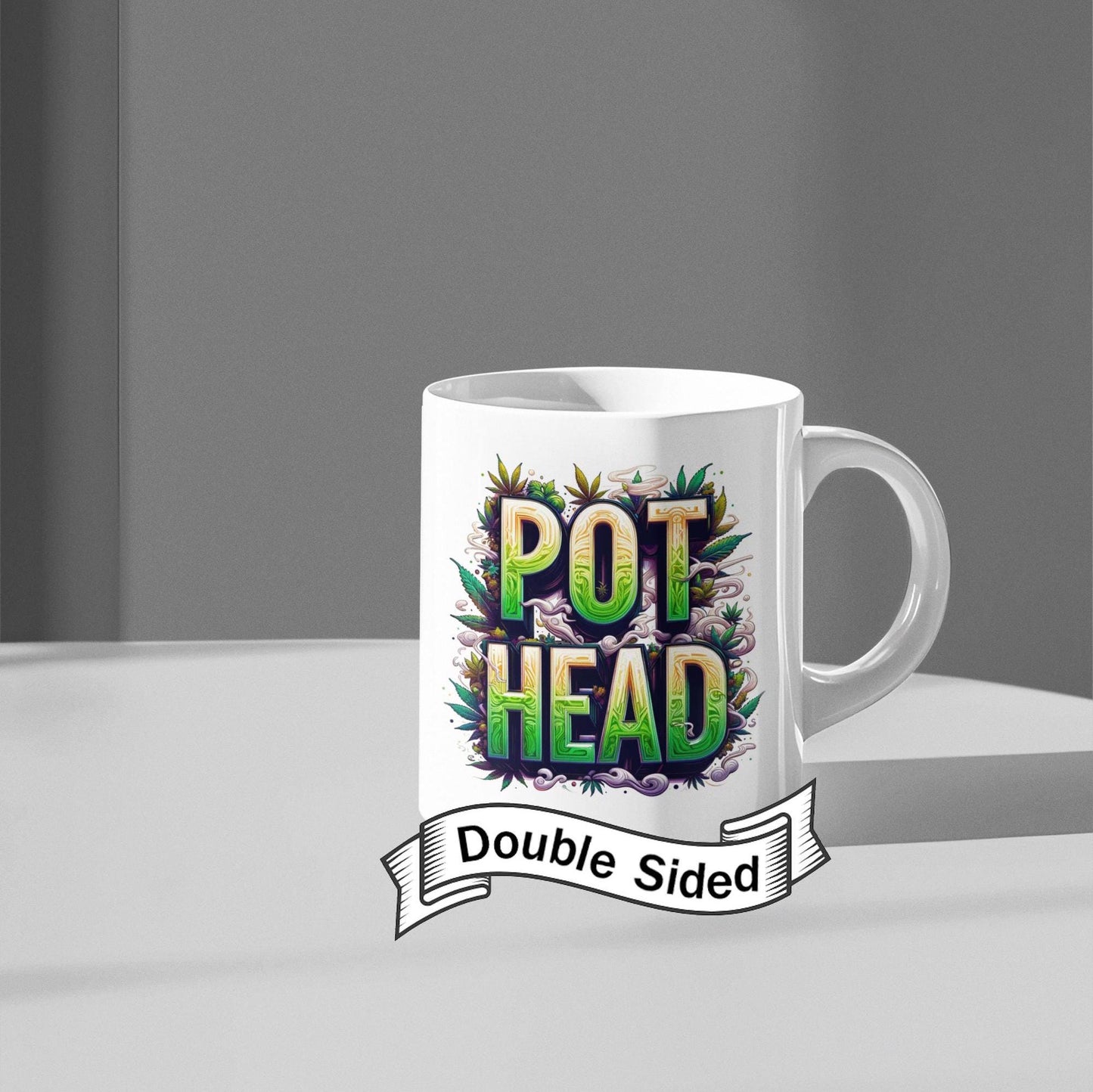 POT HEAD - Weed Themed Coffee Mugs, Marijuana Mugs; Cannabis Cup - Stoner Gifts for Pot Heads, Stoner Lifestyle