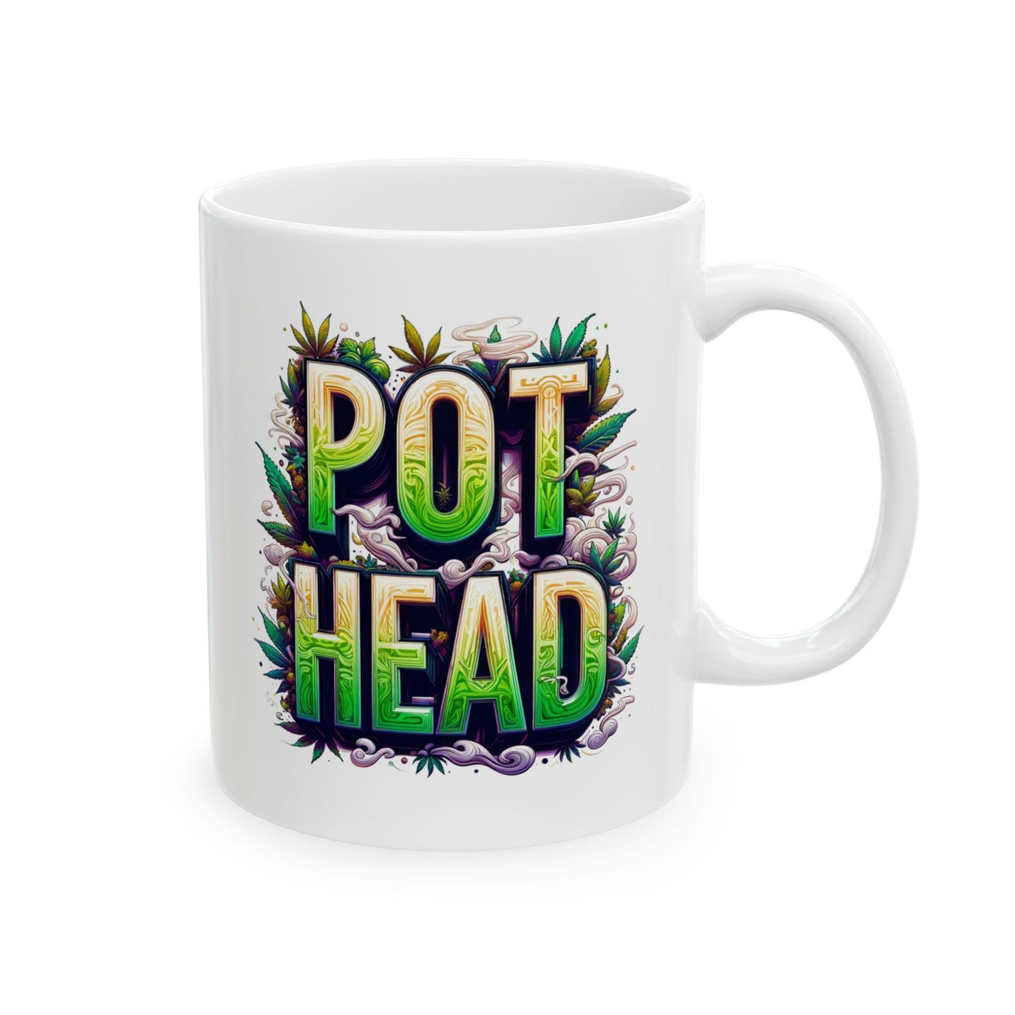 POT HEAD - Weed Themed Coffee Mugs, Marijuana Mugs; Cannabis Cup - Stoner Gifts for Pot Heads, Stoner Lifestyle