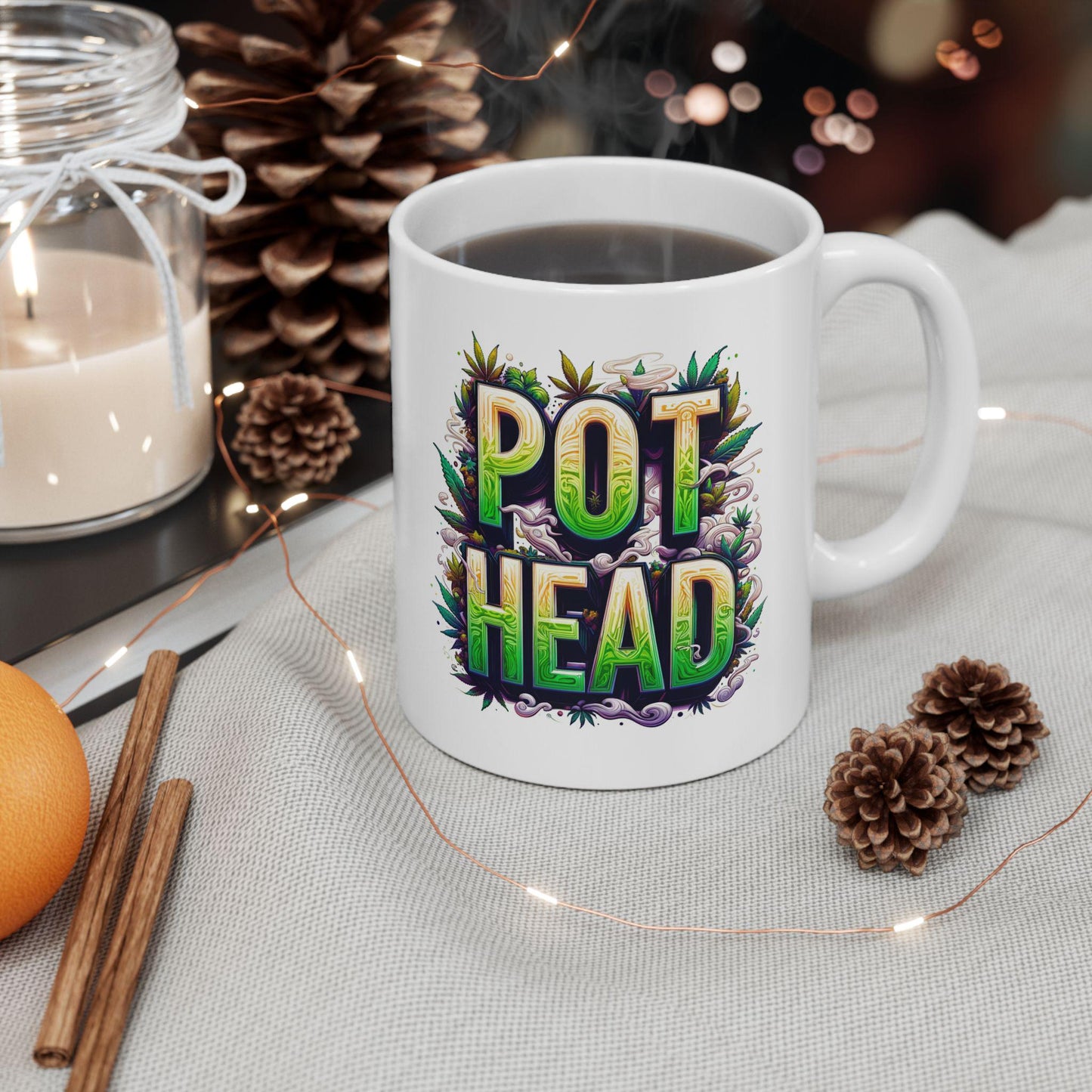 POT HEAD - Weed Themed Coffee Mugs, Marijuana Mugs; Cannabis Cup - Stoner Gifts for Pot Heads, Stoner Lifestyle