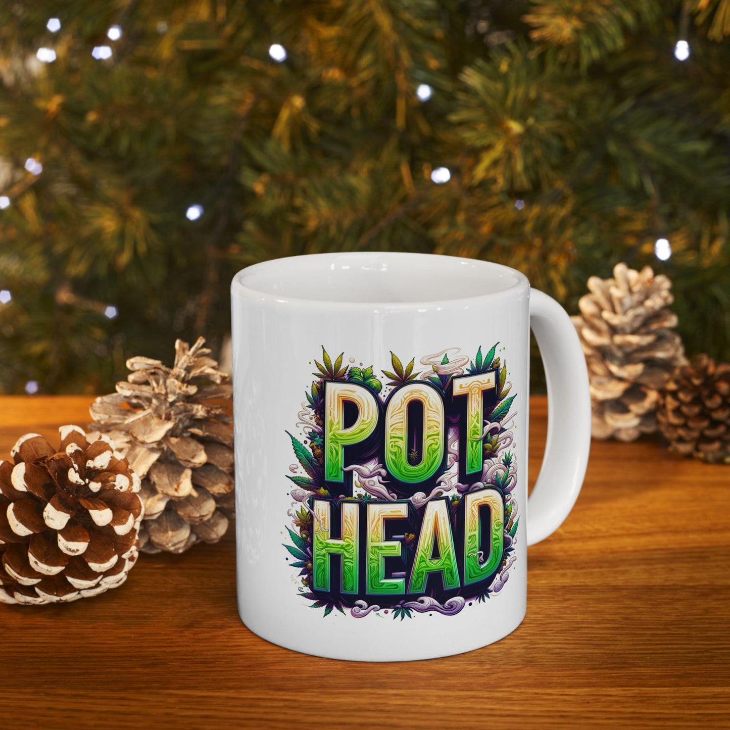 POT HEAD - Weed Themed Coffee Mugs, Marijuana Mugs; Cannabis Cup - Stoner Gifts for Pot Heads, Stoner Lifestyle