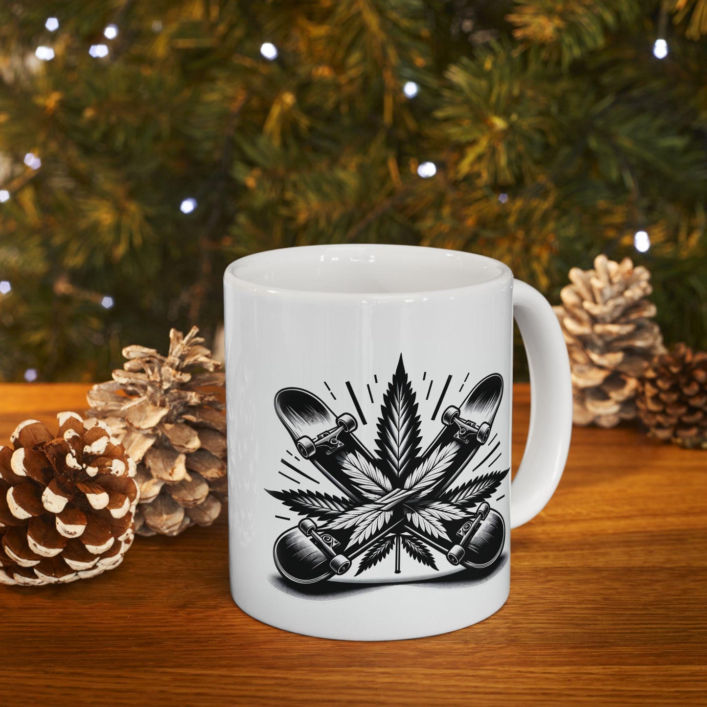WEED DE SKATEBOARD - Weed Themed Coffee Mugs; Skateboard Themed, Marijuana Mugs - Gift for Stoners, Skaters - Wake and Bake