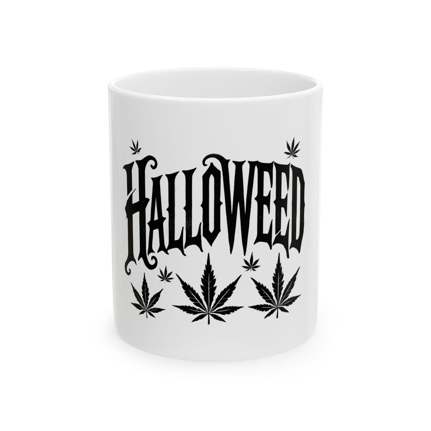 HALLOWEED - Weed Coffee Mug (11oz) - Halloween Gift for Weed Smokers, Stoners, Growers; Wake & Bake / 420 Mug, Ganja Weed / Marijuana Gift