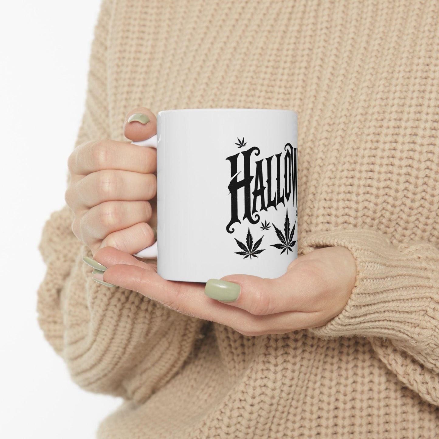 HALLOWEED - Weed Coffee Mug (11oz) - Halloween Gift for Weed Smokers, Stoners, Growers; Wake & Bake / 420 Mug, Ganja Weed / Marijuana Gift