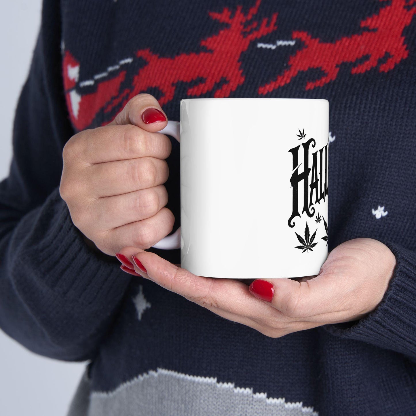 HALLOWEED - Weed Coffee Mug (11oz) - Halloween Gift for Weed Smokers, Stoners, Growers; Wake & Bake / 420 Mug, Ganja Weed / Marijuana Gift