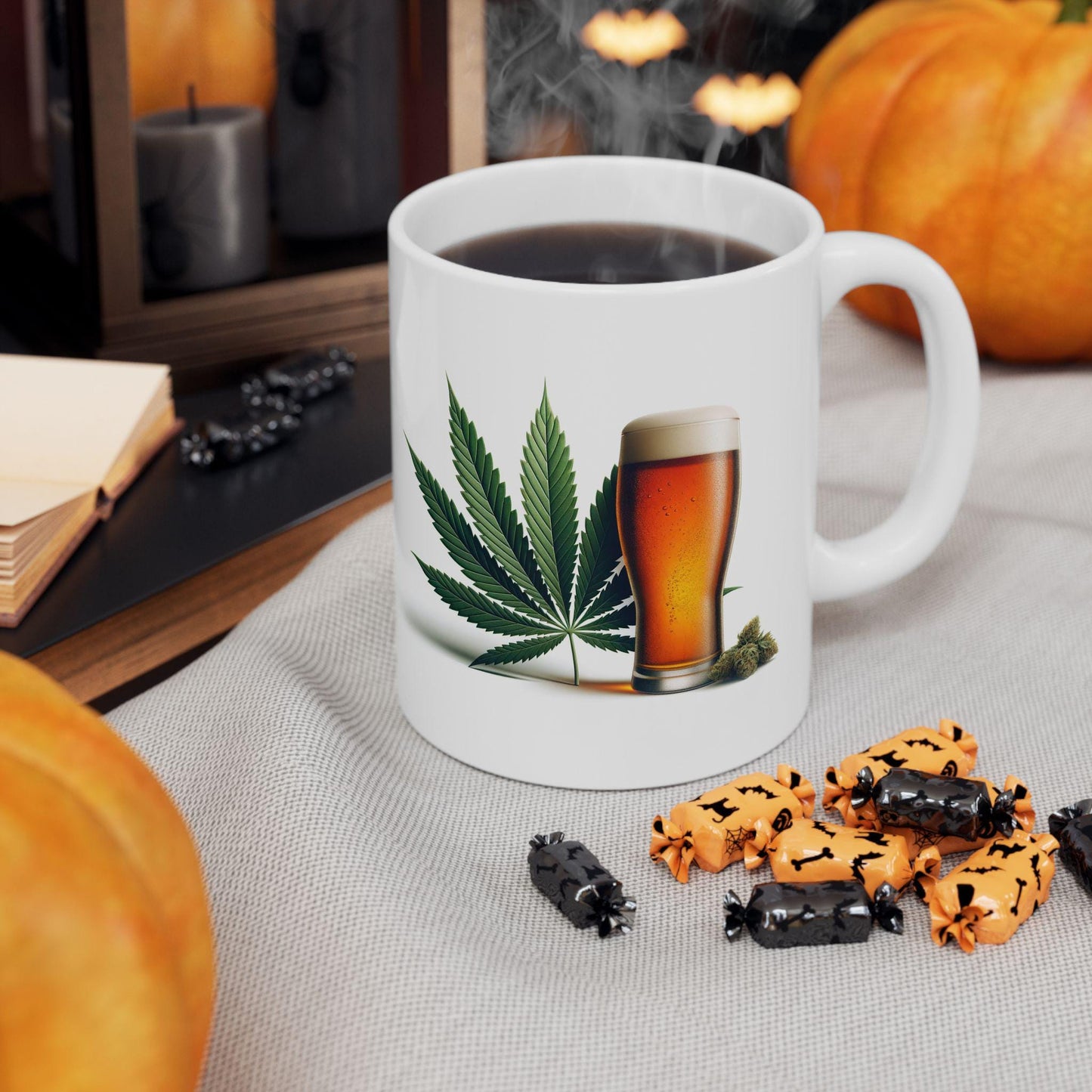 WEED AND BEER - Weed Themed Coffee Mugs for Stoners or Drinkers, Unique Cannabis Gift, Fun Alcoholic Gift