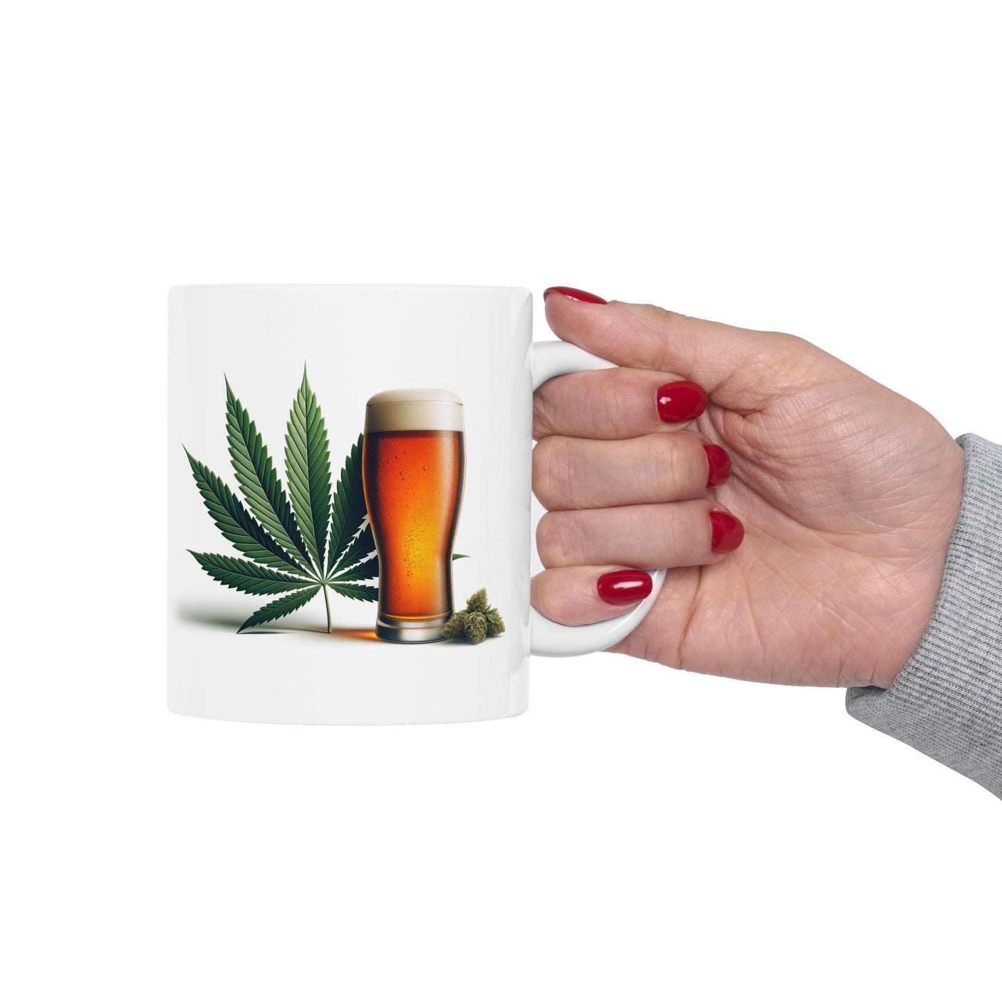 WEED AND BEER - Weed Themed Coffee Mugs for Stoners or Drinkers, Unique Cannabis Gift, Fun Alcoholic Gift