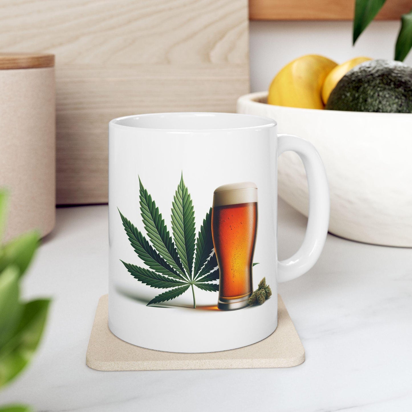 WEED AND BEER - Weed Themed Coffee Mugs for Stoners or Drinkers, Unique Cannabis Gift, Fun Alcoholic Gift