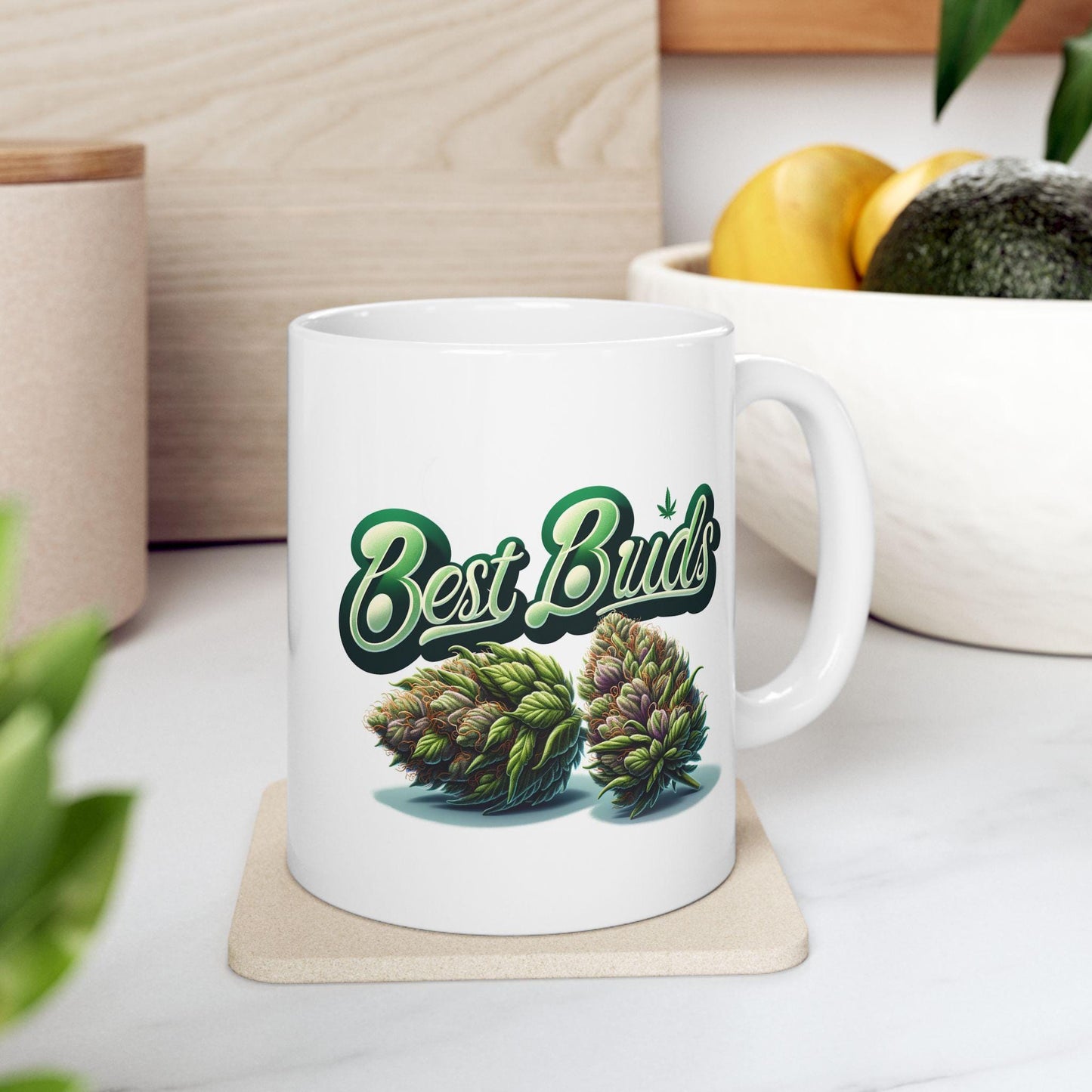BEST BUDZ - Weed Themed Graphic Coffee Mugs, Stoner Mugs, Bestfriends