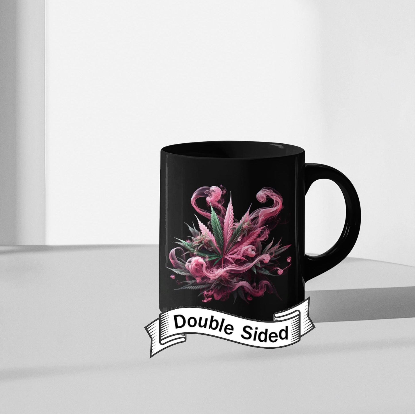 PINK SMOKE - BLACK Coffee Mugs Weed Themed, Marijuana Lovers, Perfect Gift for Smokers, Stoners, Growers.