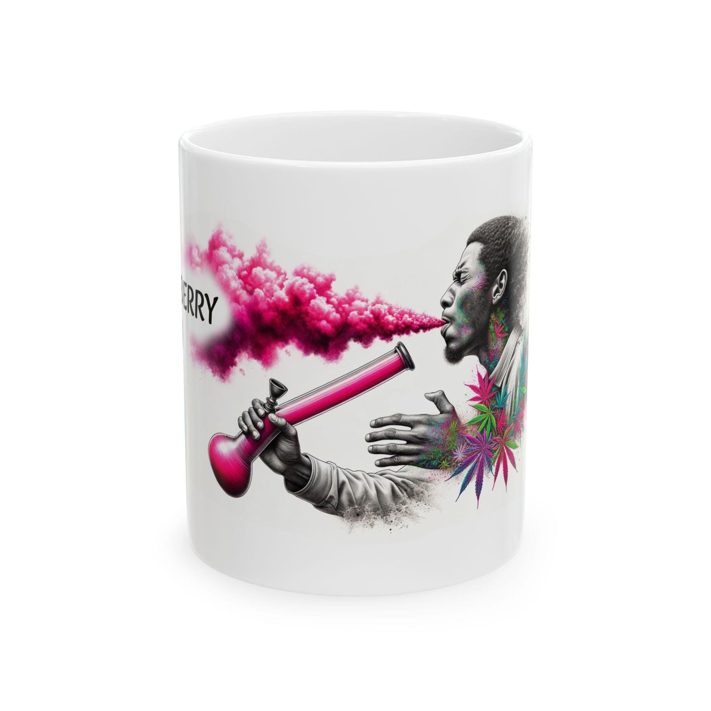 STRAWBERRY COUGH - Weed Coffee Mug (11oz) - Perfect Strains Gift for Smokers, Stoners, Growers; Wake and Bake / 420 Weed Mug, Marijuana Gift