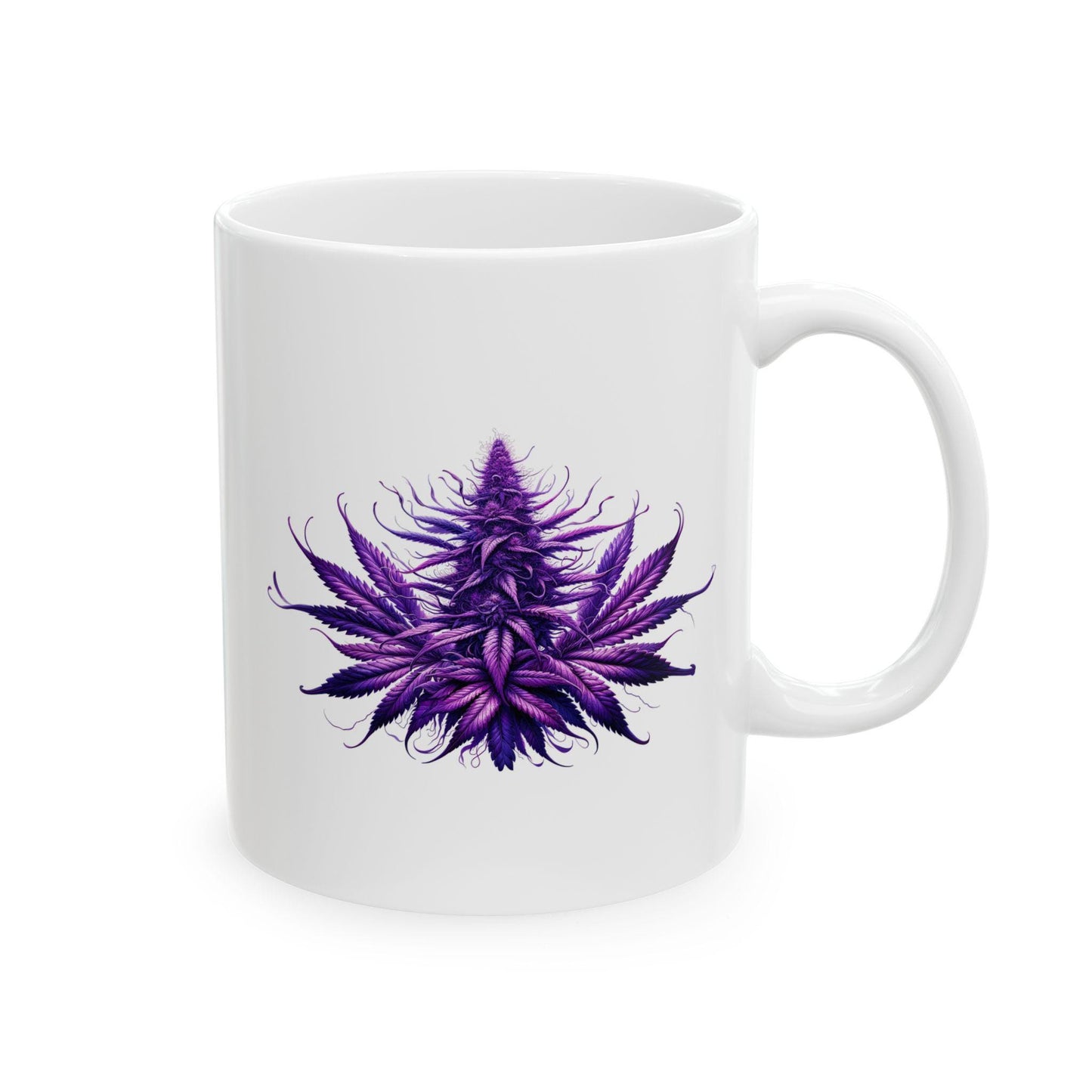 Purple WEED Plant Coffee Mug - Discrete Stoner Wake and Bake Mug - NO WORDS