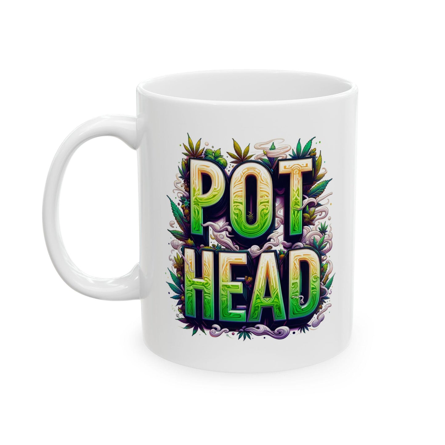 POT HEAD - Weed Themed Coffee Mugs, Marijuana Mugs; Cannabis Cup - Stoner Gifts for Pot Heads, Stoner Lifestyle