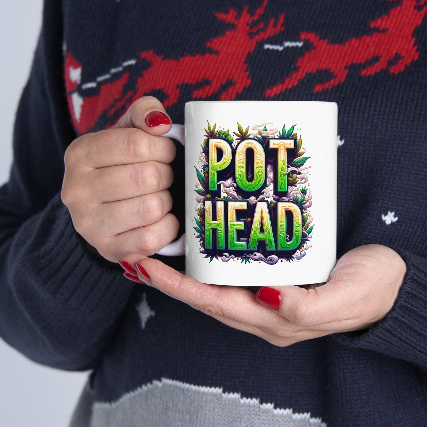 POT HEAD - Weed Themed Coffee Mugs, Marijuana Mugs; Cannabis Cup - Stoner Gifts for Pot Heads, Stoner Lifestyle