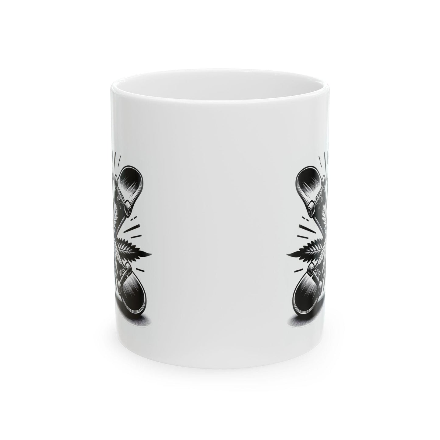 WEED DE SKATEBOARD - Weed Themed Coffee Mugs; Skateboard Themed, Marijuana Mugs - Gift for Stoners, Skaters - Wake and Bake