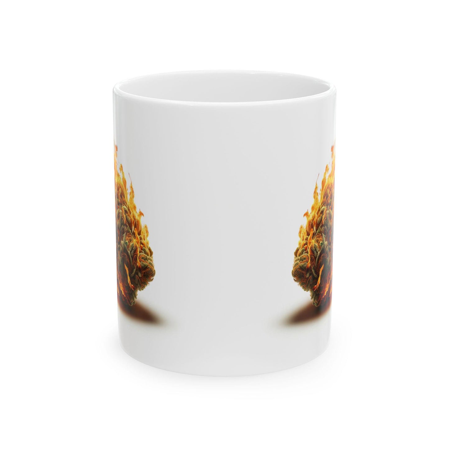 FLAMING WEED - Weed Themed Coffee Mugs; Marijuana Mugs - Cannabis Decor - Gift for Smokers, Stoners, Wake and Bake, Weed Lovers