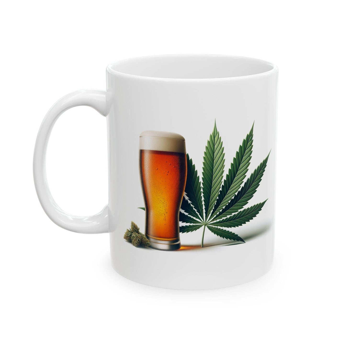 WEED AND BEER - Weed Themed Coffee Mugs for Stoners or Drinkers, Unique Cannabis Gift, Fun Alcoholic Gift